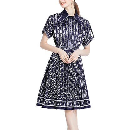 Short‑Sleeve Shirt &amp; Pleated A‑Line Skirt