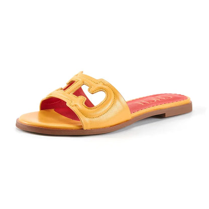 CHCH Women’s Simple Black Flat Slippers