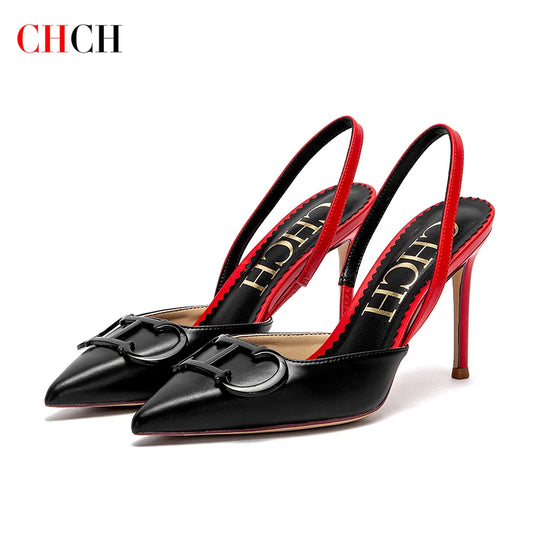 CHCH Women’s 9 cm Sharp-Tip Strappy High Heels