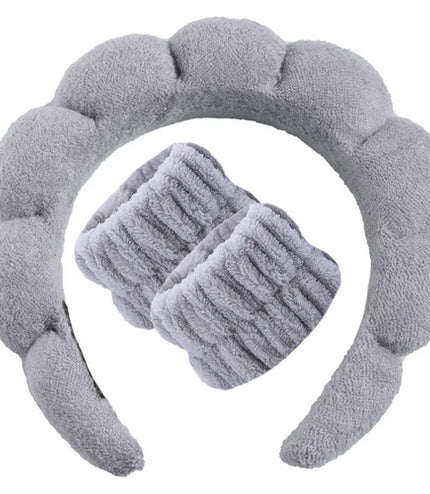 3Pcs Makeup Sponge Spa Headband Puffy Sponge Sweet Hair Band Women