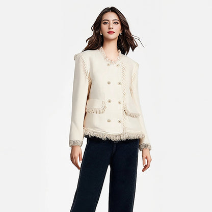 CHCH Women’s Short Beige Commuter Coat
