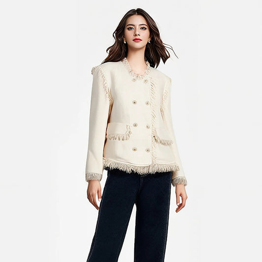 CHCH Women’s Short Beige Commuter Coat