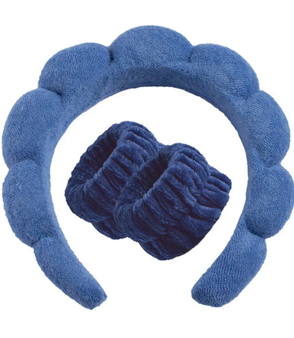 3Pcs Makeup Sponge Spa Headband Puffy Sponge Sweet Hair Band Women