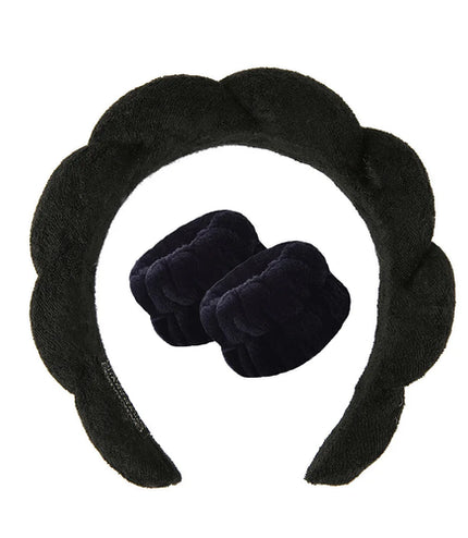 3Pcs Makeup Sponge Spa Headband Puffy Sponge Sweet Hair Band Women