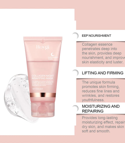 75g Collagen Night Wrapping Peel Off Mask Facial Moisturizing Brighten