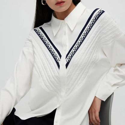 Women’s Luxe Patchwork Stripe Blouse