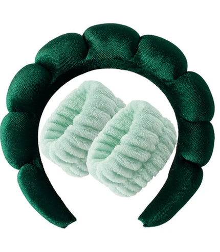 3Pcs Makeup Sponge Spa Headband Puffy Sponge Sweet Hair Band Women