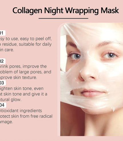 75g Collagen Night Wrapping Peel Off Mask Facial Moisturizing Brighten