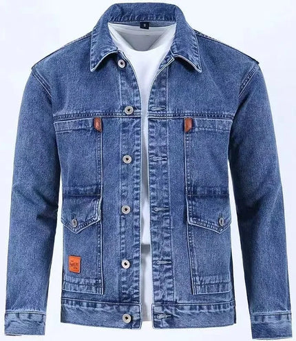 2023 Spring and Autumn New Fashion Trend Solid Color Denim Jacket Men's Casual Loose Comfortable Large Size High Quality Coat