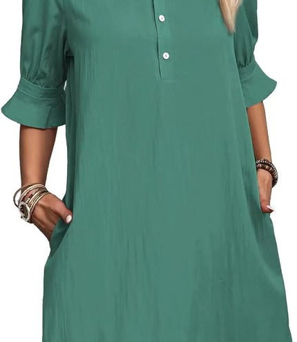 Casual Loose Solid Color Dress