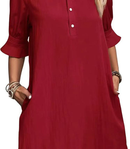 Casual Loose Solid Color Dress