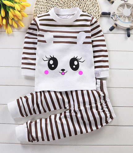 Autumn Cotton Base Baby Pajamas Set