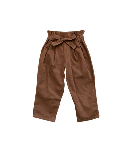 Children's Clothing Children Girls Flower Bud Waist Bow Slacks