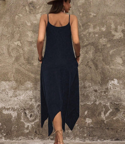 Holidaya Women Solid Hanky Hem Cami Dress