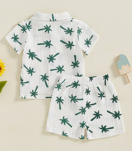 Baby Boy Beach Series Short Sleeve Blouse And Pants