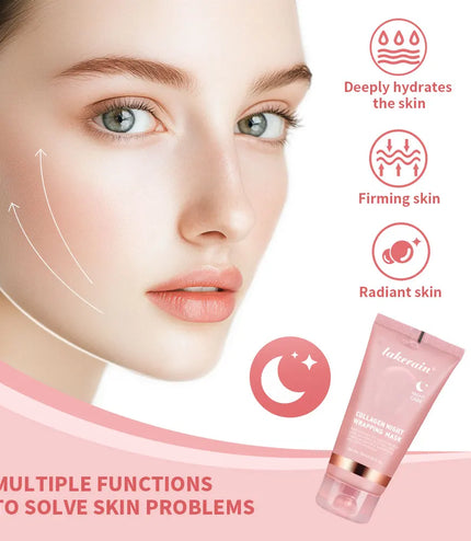 75ml Collagen Peel-off Mask Night Wrapping Facial Mud Firming mask Daily 100g Collagen Jelly Cream Hydrolyzed Collagen Skin Care