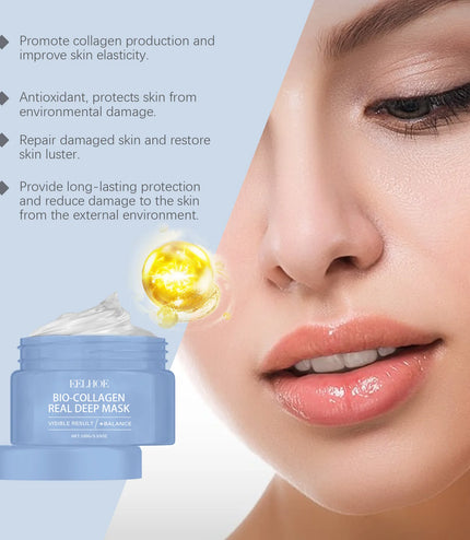 EELHOE Bio Collagen Face Mask Peel off Moisturizing Facial Nicotinamide Smooth Face Skin Deep Cleansing Blackhead Peel off Mask