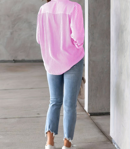 Classic Striped Casual, Business, Versatile Four Seasons Can Wear A Long-sleeved Shirt.