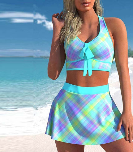 Split Swimwear Skirt Conservative Large Print