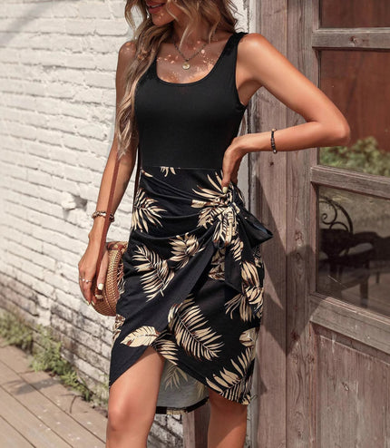 Tropical Printing Maxi Dress