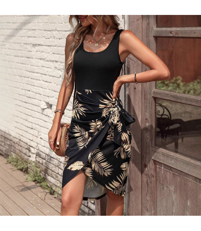 Tropical Printing Maxi Dress