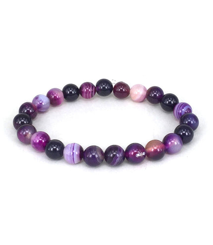 Bracelet En Pierre Naturelle Violet Pour Femme