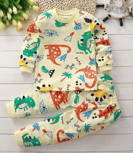 Autumn Cotton Base Baby Pajamas Set