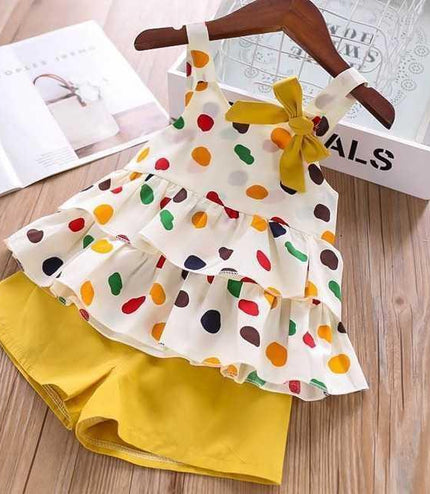 Summer Children Clothes Big Bow T-Shirt Shorts Clothing Set
