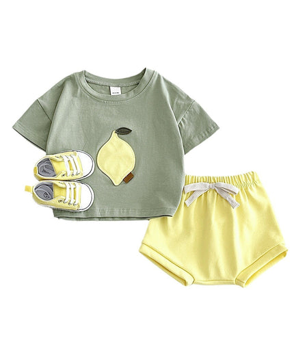 Summer Children's Fruit Patch T-shirt Shorts Set
