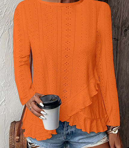 Casual Solid Color Long Sleeve Round Neck