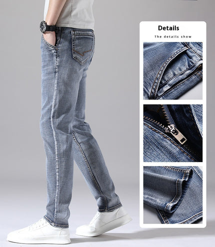 Retro Thin Jeans Straight Loose Casual Trousers Men