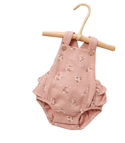 Kids Fashion Print Ruffle Sling Bodysuit