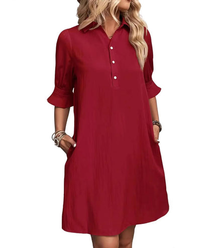 Casual Loose Solid Color Dress