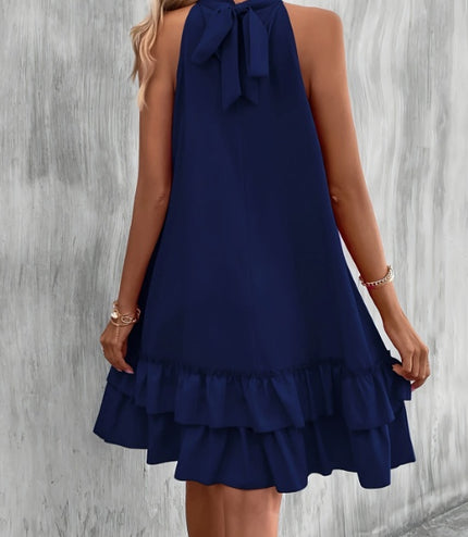 Solid Color Keyhole Neck Tank Dress