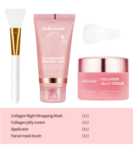 75ml Collagen Peel-off Mask Night Wrapping Facial Mud Firming mask Daily 100g Collagen Jelly Cream Hydrolyzed Collagen Skin Care