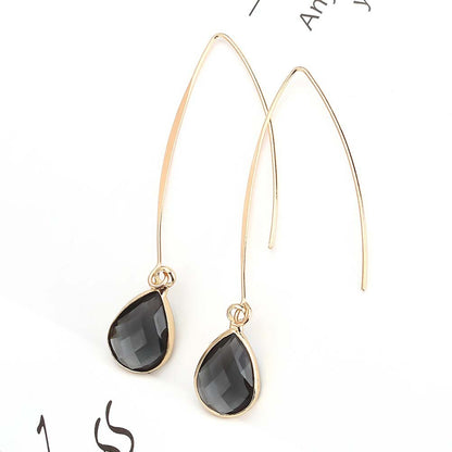 Simple Personality Crystal Water Drop Earrings