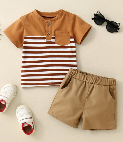 Infant Children Dried Slice Stitching Open Collar Suit