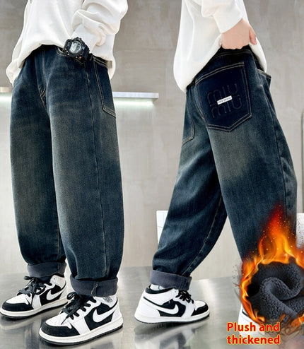 Style Big Children Thick Warm Pants