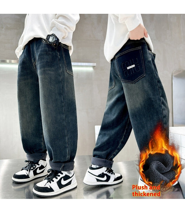 Style Big Children Thick Warm Pants