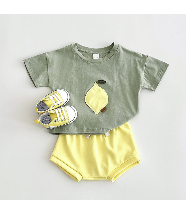 Summer Children's Fruit Patch T-shirt Shorts Set
