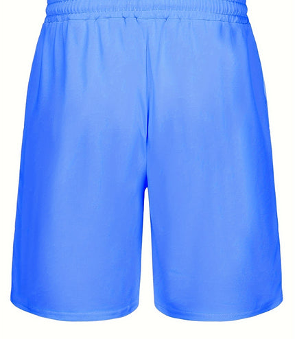 Men's Outfit, Solid Casual Crew Neck Short Sleeve T-Shirt & Drawstring Shorts 2-piece Set For Summer Outdoor Activities