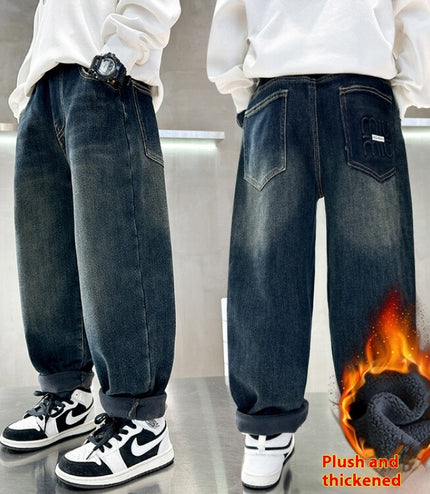 Style Big Children Thick Warm Pants