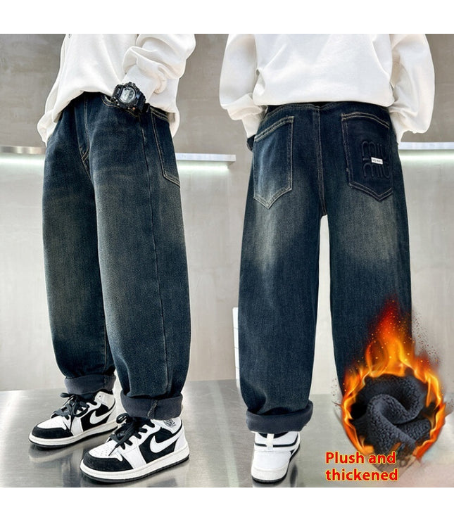 Style Big Children Thick Warm Pants