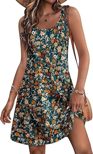 Casual European And American Garden Collar Printing Dress