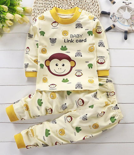Autumn Cotton Base Baby Pajamas Set