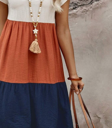 Print V-neck Dress For Women
