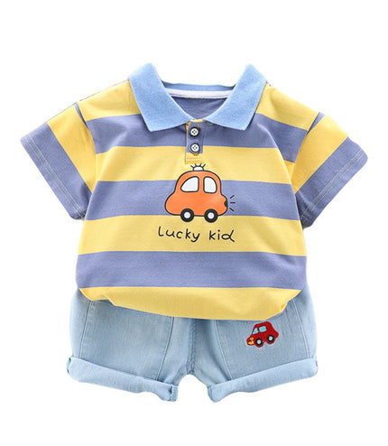 Boys' Summer Short Sleeve Korean Style Lapel Polo Shirt