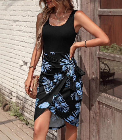 Tropical Printing Maxi Dress