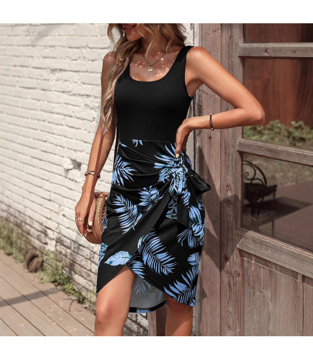 Tropical Printing Maxi Dress