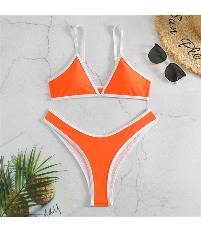 Europe And The United States Sexy Split Bikini Ladies Swimsuit Fashion Cute Solid Color Triangle BIKINI Swimsuit